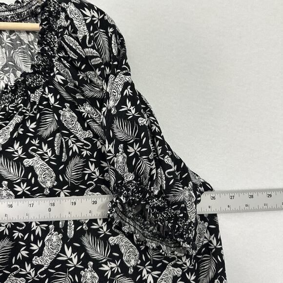 Old Navy Dress Womens XXL Black White Tigers Printed Lined Vacation Resort - Picture 12 of 14